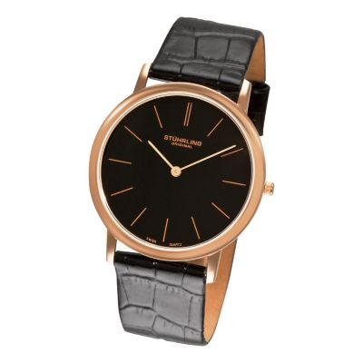 613-559 - St&uuml;hrling Original Men's Ascot Quartz Leather Strap Watch