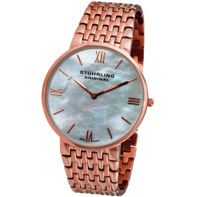 613-595 - St&uuml;hrling Original Men's Meydan Concourse Quartz Mother-of-Pearl Dial Stainless Steel Watch