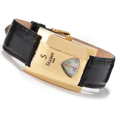 STAUER MEN'S 1938 MAJESTIC QUARTZ STAINLESS STEEL CASE LEATHER STRAP