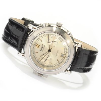 613-773 - Stauer Men's 1944 Ritorno Automatic Stainless Case Strap Watch