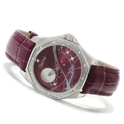 613-815 - St&uuml;hrling Original Women's Nemo Universe Quartz Leather Strap Watch