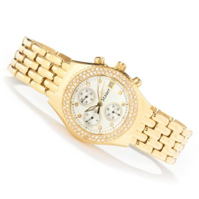 613-915 - Stauer Women's Diamondaura Brilliante&reg; Quartz Stainless Steel Bracelet Watch