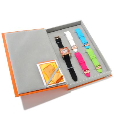 STUHRLING ORIGINAL LADY MANCHESTER OZZIE INTERCHANGEABLE STRAP SET WATCH