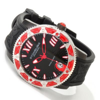 STUHRLING ORIGINAL MEN'S REGATTA WEEKENDER QUARTZ LEATHER STRAP WATCH