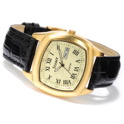 STAUER HYOS AUTOMATIC CASE LEATHER STRAP WATCH