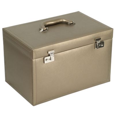 614-377 - Wolf Designs Queen's Court 51 Compartments 10.50" Saffiano Leather Jewelry Case
