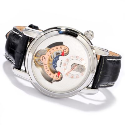 Stauer Men's Eremos Automatic Leather Strap Watch