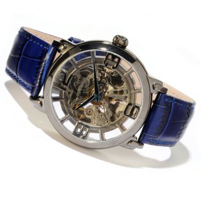Stuhrling Original Men's Winchester Grand Skeleton Automatic Leather Strap Watch