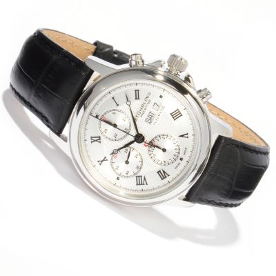 Stuhrling Prestige Men's Swiss Auto Valjoux 7750 Chrono Strap Watch