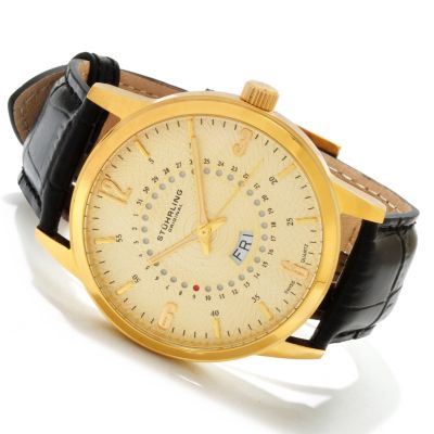 Stuhrling Original Men's Jupiter Leather Strap Watch