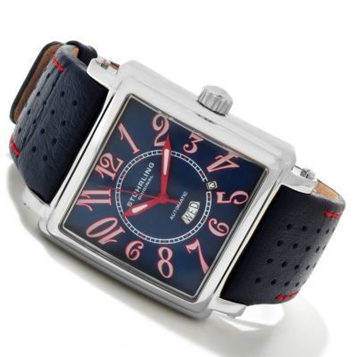 St_hrling Original Men's Manchester Ozzie Automatic Leather Strap Watch