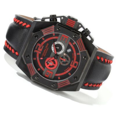 STSTL WTCH STUHRLING ORIGINAL MEN'S ARRONAX SWISS CHRONOGRAPH LEATHER STRAP