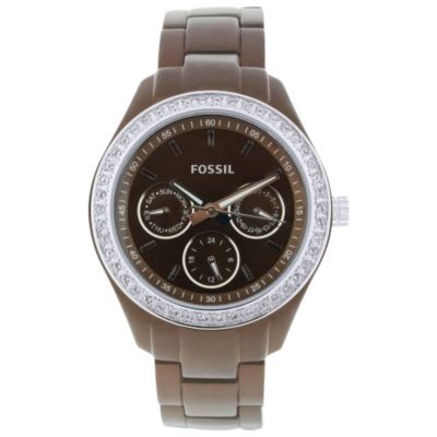 616-430 - Fossil Women's Stella Japanese Quartz Gray Stainless Steel Watch