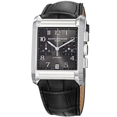 616-551 - Baume & Mercier Men's Hampton Swiss Made Automatic Chronograph Black Leather Strap Watch