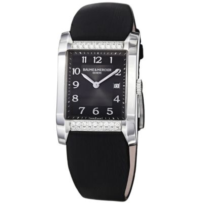 616-566 - Baume & Mercier Women's Hampton Swiss Made Quartz Black Satin Strap Watch