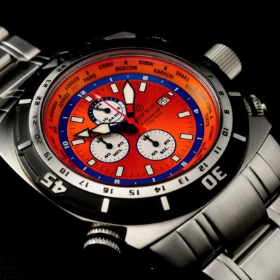 Deep Blue Men's World Timer