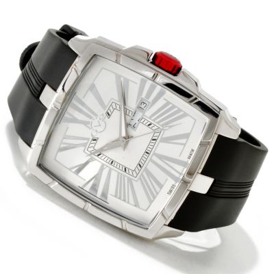 GV2 Men's Fiamme Swiss Made Day & Date Quartz Rubber Strap Watch