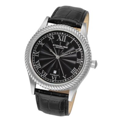 616-817 - St&uuml;hrling Original Men's Augustus Automatic Leather Strap Watch