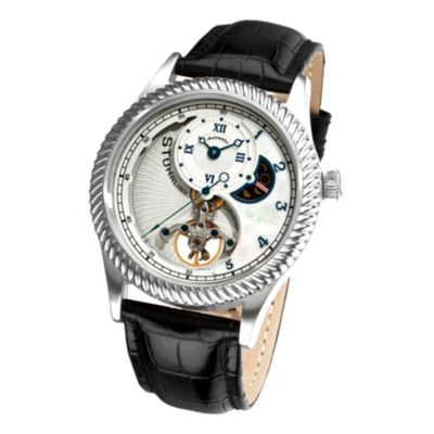 616-819 - St&uuml;hrling Original Men's Enigma Automatic Leather Strap Watch