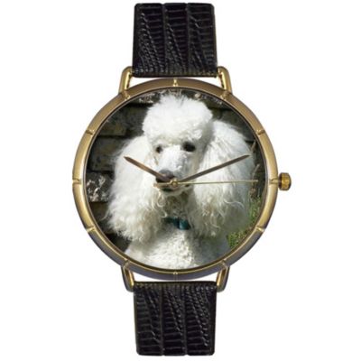 617-009 - Whimsical Watches Women’s Poodle Quartz Black Leather Strap Watch