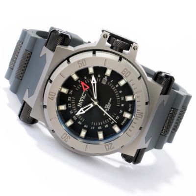 INVICTA MEN'S COALITION FORCES SWISS QUARTZ GMT TITANIUM CASE PU STRAP WATCH