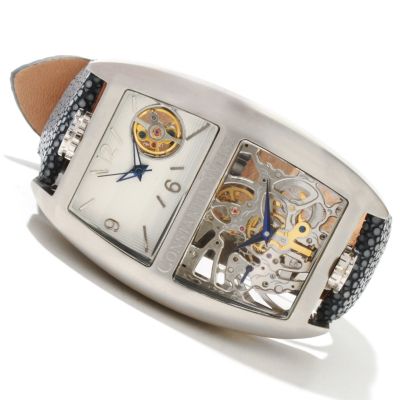 CONSTANTIN WEISZ MEN'S DUAL TIME TWO MOVEMENT STRAP WATCH