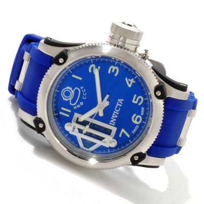 INVICTA MEN'S RUSSIAN DIVER QUINOTAUR ANNIVERSARY SWISS GMT PU STRAP