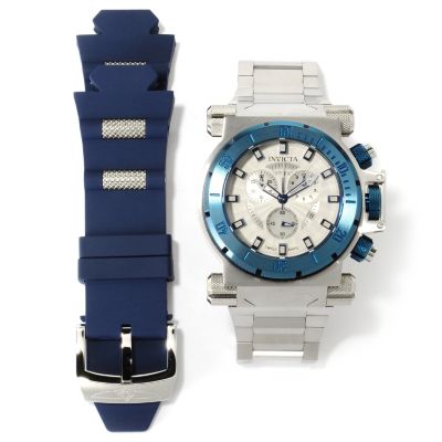 Invicta Mens Coalition Force Swiss Quartz Chrono 2pc inter. Bracelet w/PU Strap