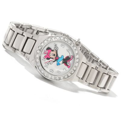 Minnie or Tinker Bell Petite Dangle Charm Bracelet Watch w/ Interchg Bezels