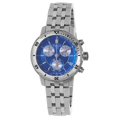 617-196 - Tissot Men's Swiss Made Quartz Chronograph Blue Dial Stainless Steel Bracelet Watch