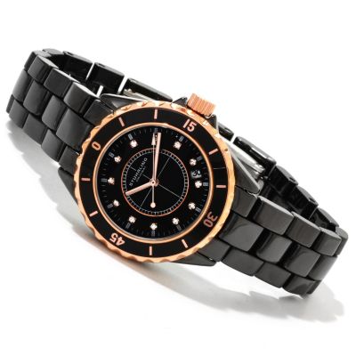 St_hrling Original Mid/Women's Purity Swarovski Crystal Ceramic Bracelet Watch