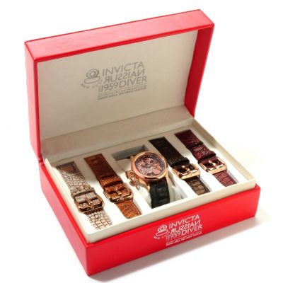INVICTA MENS RUSSIAN DIVER INTERCHANGEABLE 5 PIECE LEATHER STRAP SET