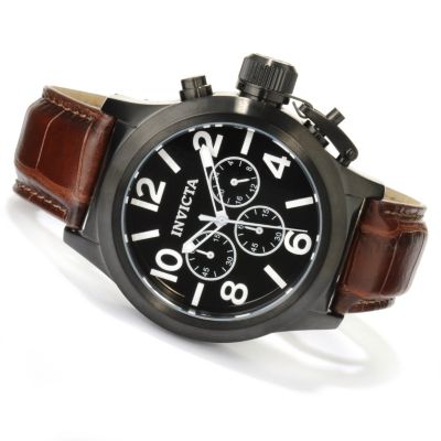 INVICTA MEN'S CORDUBA QUARTZ CHRONOGRAPH LEATHER STRAP WATCH