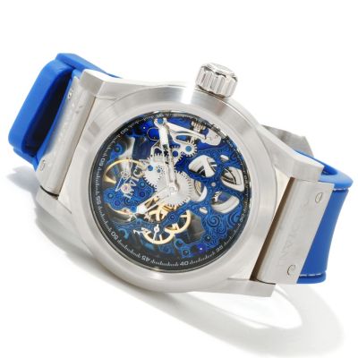 INVICTA MEN'S SEA GHOST SKELETON MECHANICAL POLYURETHANE STRAP WATCH