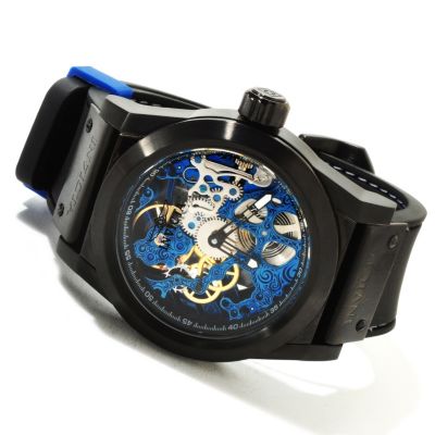 INVICTA MEN'S SEA GHOST SKELETON MECHANICAL POLYURETHANE STRAP WATCH
