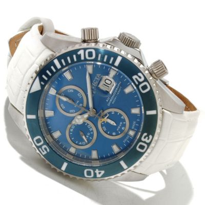 617-342 - Invicta Reserve Men's Pro Diver Swiss Valjoux 7750 Automatic Chronograph Leather Strap Watch