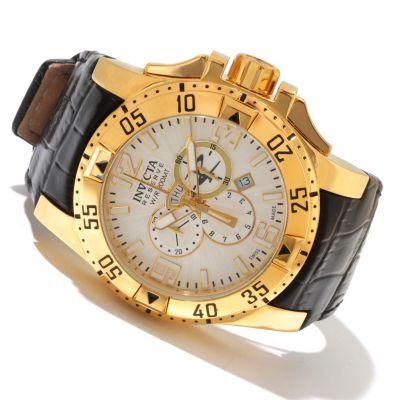 INVICTA RESERVE MEN'S EXCURSION ELEGANT EDITION SWISS CHRONO LEATHER STRAP WATCH