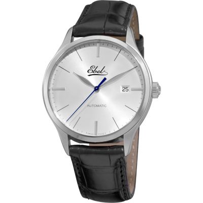 617-395 - Ebel Men’s Classic 100 Swiss Made Automatic Black Leather Strap Watch