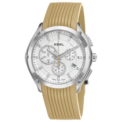 617-403 - Ebel Men’s Classic Sport Swiss Made Quartz Chronograph Sand Rubber Strap Watch