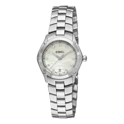 617-405 - Ebel Women’s Classic Sport Swiss Made Quartz Diamond Accent Stainless Steel Bracelet Watch