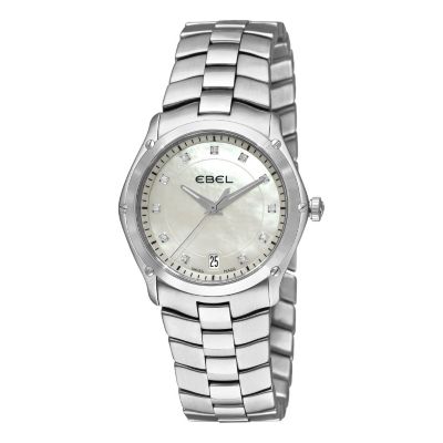 617-406 - Ebel Women’s Classic Sport Swiss Made Quartz Diamond Accent Stainless Steel Bracelet Watch