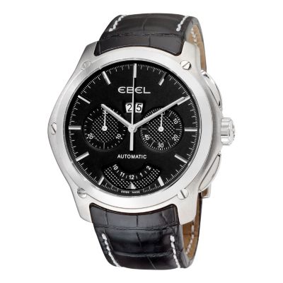 617-417 - Ebel Men’s Classic Hexagon Swiss Made Automatic Chronograph Leather Strap Watch