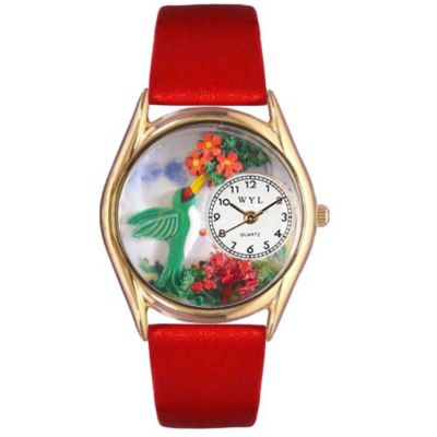 617-473 - Whimsical Watches Kid’s Hummingbirds Quartz Leather Strap Watch