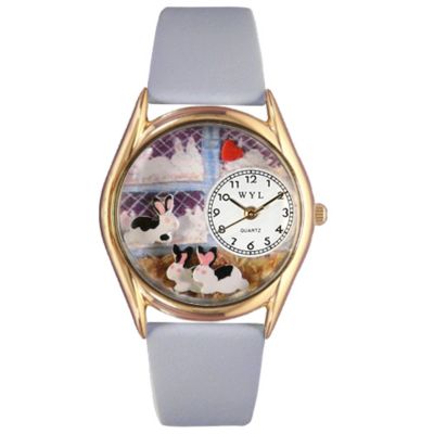 617-491 - Whimsical Watches Kid’s Bunny Rabbit Quartz Leather Strap Watch