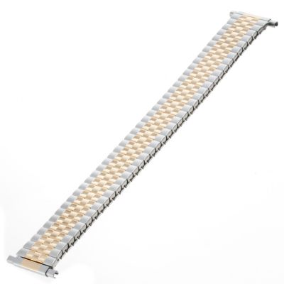617-654 - Republic Men's Straight Squeeze End Two-tone Stainless Steel Watch Bracelet