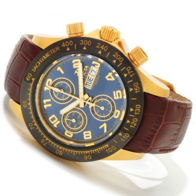 617-765 - Invicta Reserve Men's Speedway Elegant Automatic Swiss Valjoux 7750 Leather Strap Watch