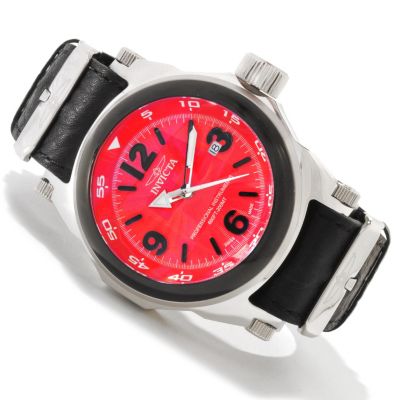 INVICTA MEN'S I FORCE SWISS MADE QUARTZ MOVEMENT LEATHER STRAP WATCH