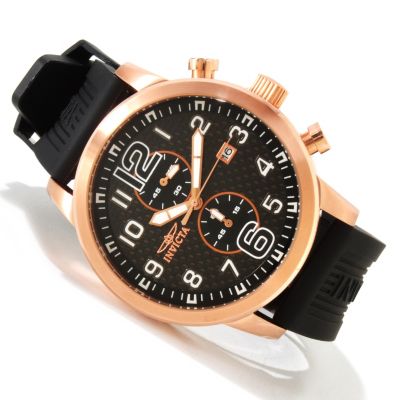 INVICTA MEN'S SPECIALTY QUARTZ CHRONO CARBON FIBER DIAL POLYURETHANE STRAP WATCH