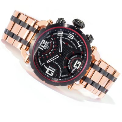 617-819 - Infrared&reg; Men's Red Pulse Swiss Mechatronic Quartz Chronograph Bracelet Watch 