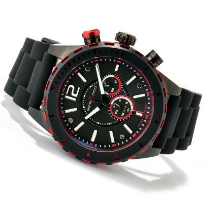 617-824 - Infrared&reg; Men's Red Mission Quartz Chronograph Rubber Strap Watch